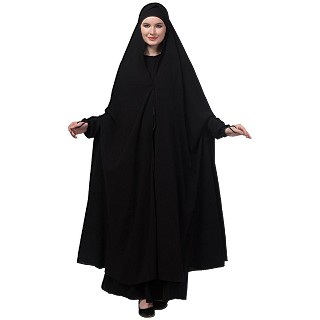 Front open Irani Chador-Black